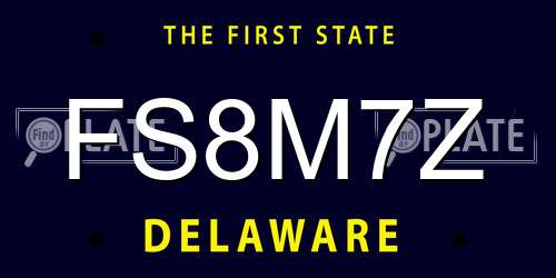 FS8M7Z Delaware License Plate
