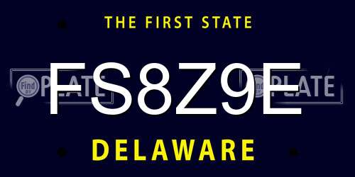 FS8Z9E Delaware License Plate