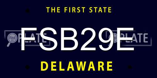 FSB29E Delaware License Plate