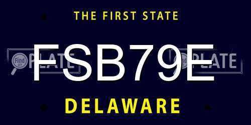 FSB79E Delaware License Plate