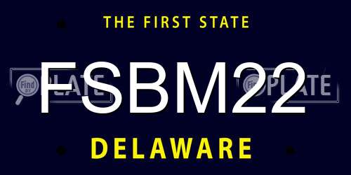 FSBM22 Delaware License Plate