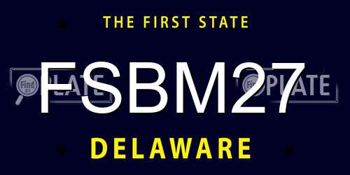 FSBM27 Delaware License Plate