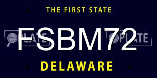 FSBM72 Delaware License Plate