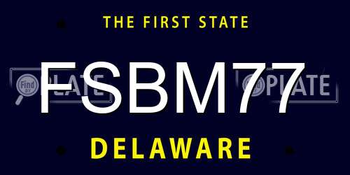 FSBM77 Delaware License Plate