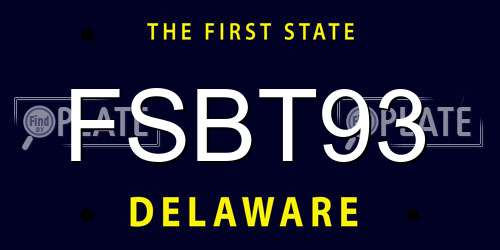 FSBT93 Delaware License Plate