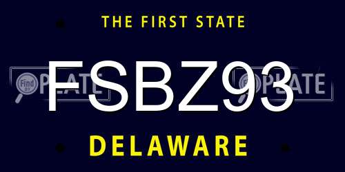 FSBZ93 Delaware License Plate