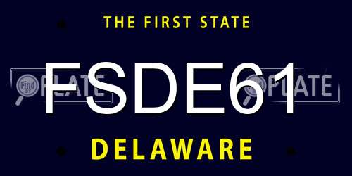 FSDE61 Delaware License Plate