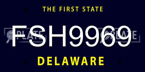 FSH9969 Delaware License Plate