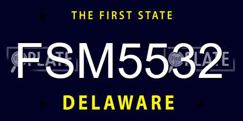 FSM5532 Delaware License Plate