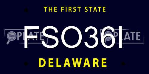 FSO36I Delaware License Plate