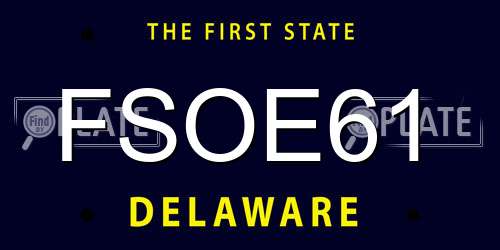FSOE61 Delaware License Plate