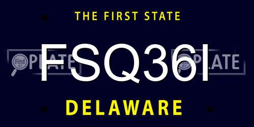 FSQ36I Delaware License Plate