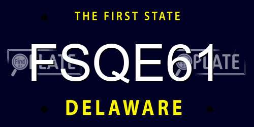 FSQE61 Delaware License Plate