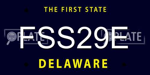 FSS29E Delaware License Plate