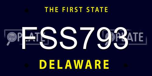 FSS793 Delaware License Plate