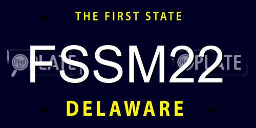 FSSM22 Delaware License Plate