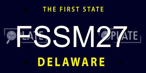 FSSM27 Delaware License Plate