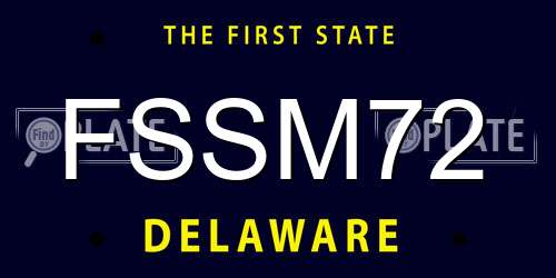 FSSM72 Delaware License Plate