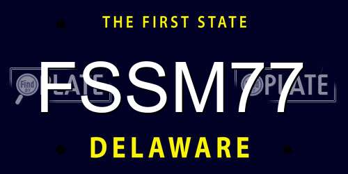FSSM77 Delaware License Plate