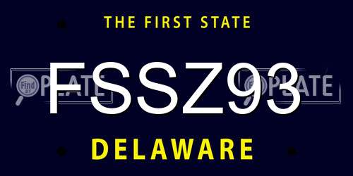FSSZ93 Delaware License Plate