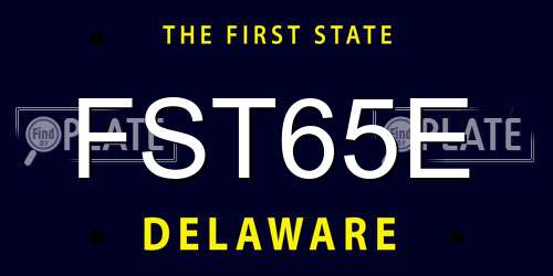 FST65E Delaware License Plate