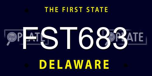 FST683 Delaware License Plate