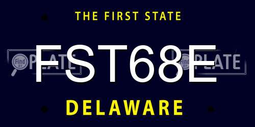 FST68E Delaware License Plate