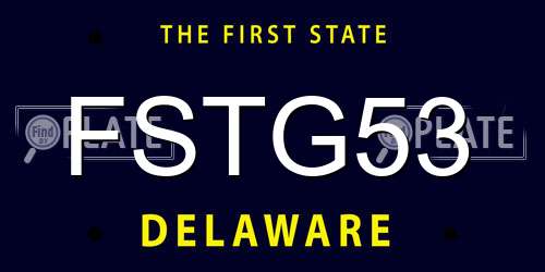 FSTG53 Delaware License Plate