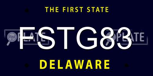FSTG83 Delaware License Plate