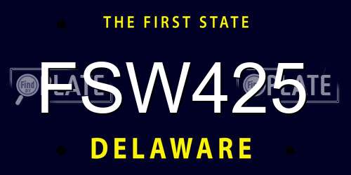 FSW425 Delaware License Plate