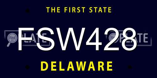FSW428 Delaware License Plate