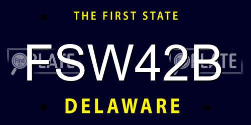 FSW42B Delaware License Plate