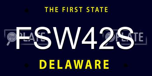 FSW42S Delaware License Plate