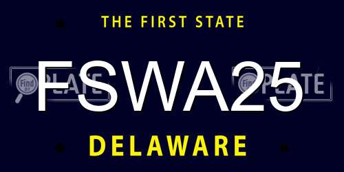 FSWA25 Delaware License Plate