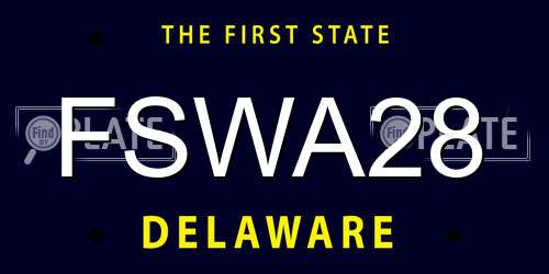 FSWA28 Delaware License Plate