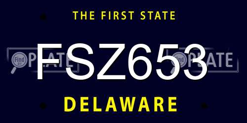 FSZ653 Delaware License Plate