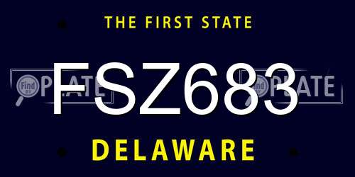 FSZ683 Delaware License Plate