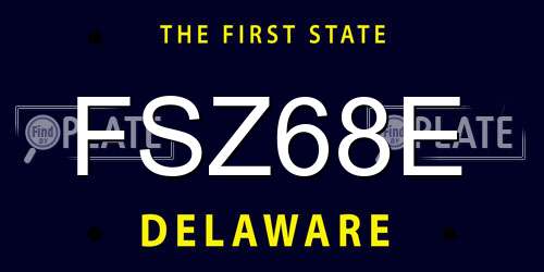 FSZ68E Delaware License Plate