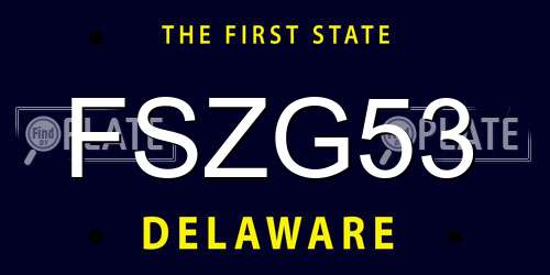 FSZG53 Delaware License Plate