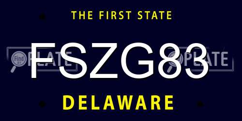 FSZG83 Delaware License Plate