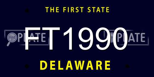 FT1990 Delaware License Plate