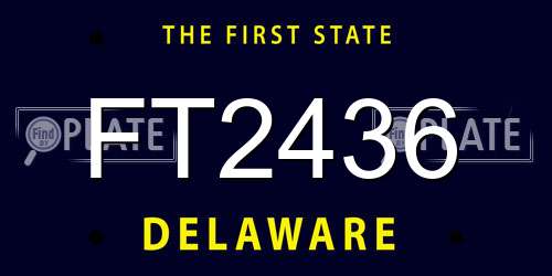 FT2436 Delaware License Plate