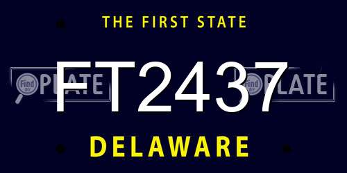 FT2437 Delaware License Plate