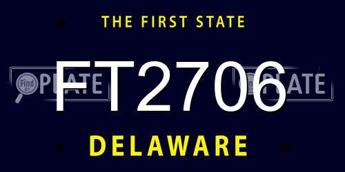 FT2706 Delaware License Plate