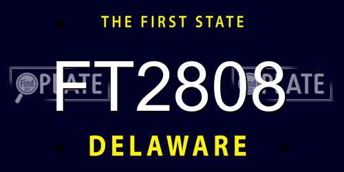 FT2808 Delaware License Plate