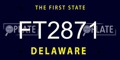 FT2871 Delaware License Plate