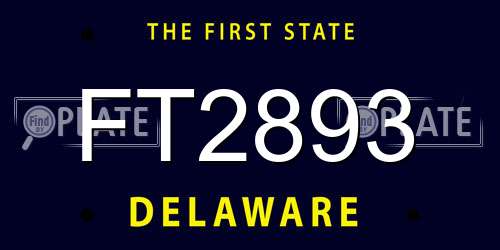 FT2893 Delaware License Plate