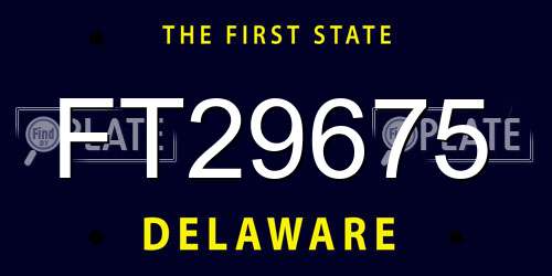 FT29675 Delaware License Plate