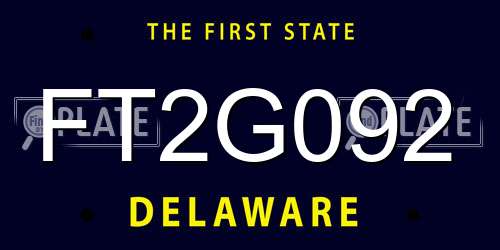 FT2G092 Delaware License Plate