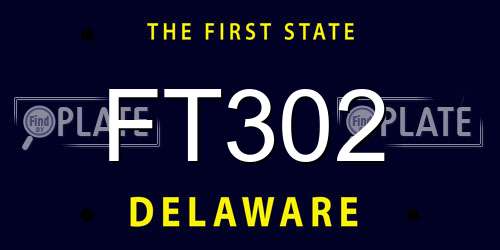FT302 Delaware License Plate